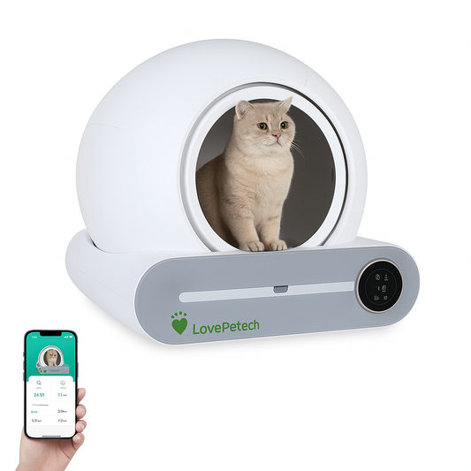 Litière autonettoyante connectée pour chat LovePetTech
